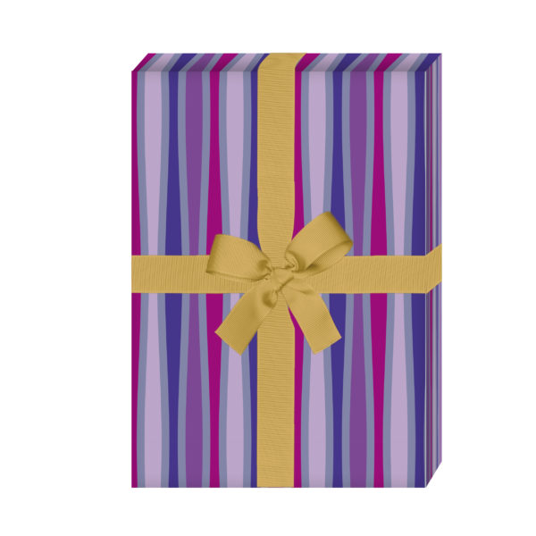 Kartenkaufrausch: Edles Streifen Geschenkpapier für aus unserer Dankes Papeterie in lila