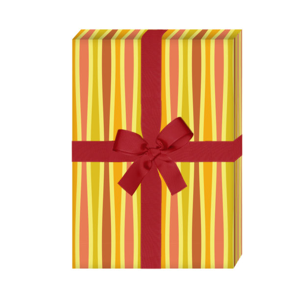 Kartenkaufrausch: Edles Streifen Geschenkpapier für aus unserer Dankes Papeterie in gelb