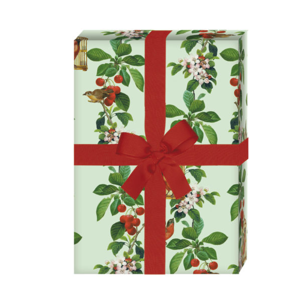 Kartenkaufrausch: Wunderschönes Geschenkpapier "Apfelkirsche" mit aus unserer Dankes Papeterie in grün
