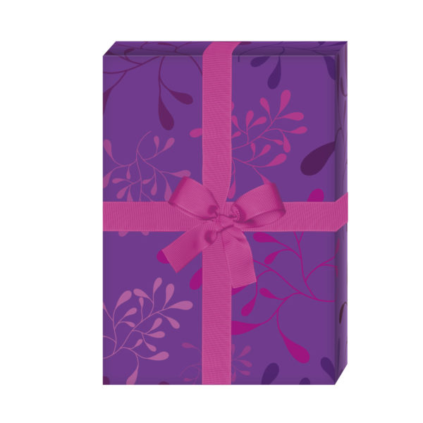 Kartenkaufrausch: Modernes Geschenkpapier mit Blätter aus unserer Dankes Papeterie in pink