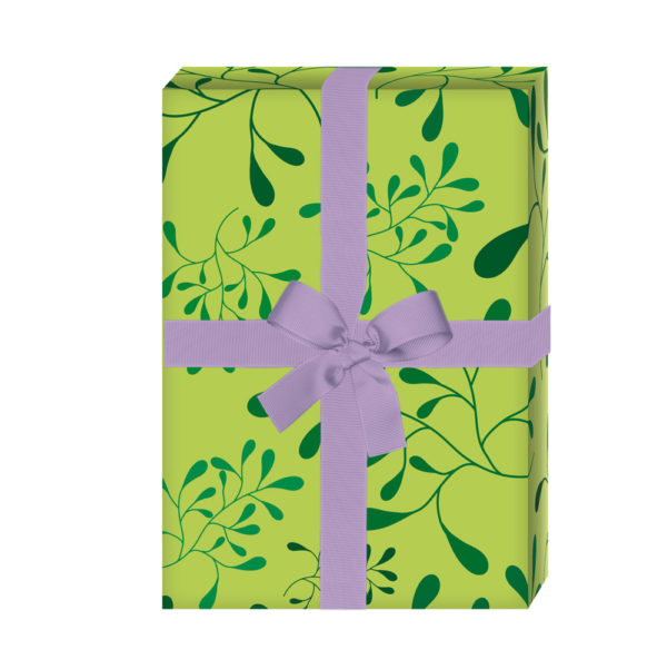 Kartenkaufrausch: Modernes Geschenkpapier mit Blätter aus unserer Dankes Papeterie in grün