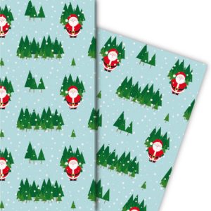 Kartenkaufrausch: Schnee Weihnachts Geschenkpapier mit aus unserer Weihnachts Papeterie in hellblau