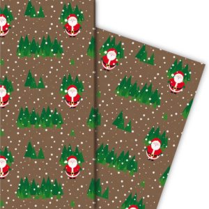 Kartenkaufrausch: Schnee Weihnachts Geschenkpapier mit aus unserer Weihnachts Papeterie in braun