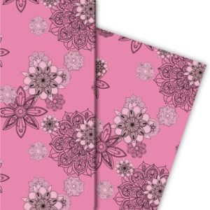 Kartenkaufrausch: Elegantes Geschenkpapier mit Blüten, aus unserer Geburtstags Papeterie in rosa