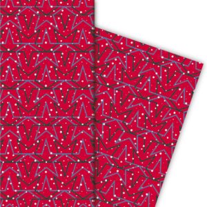 Kartenkaufrausch: Winter Geschenkpapier mit Sternen aus unserer Weihnachts Papeterie in rot