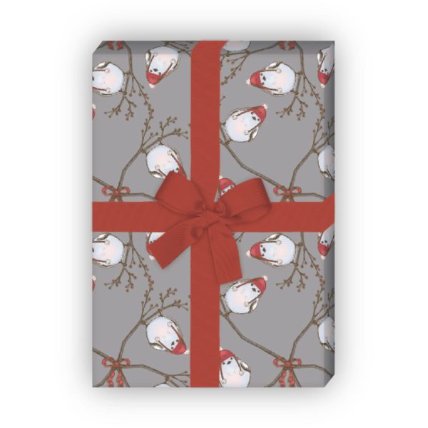 Kartenkaufrausch: Süßes Winter Geschenkpapier mit aus unserer Weihnachts Papeterie in grau