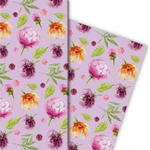 Kartenkaufrausch: Sommerliches Geschenkpapier mit Blumen, aus unserer Geburtstags Papeterie in rosa