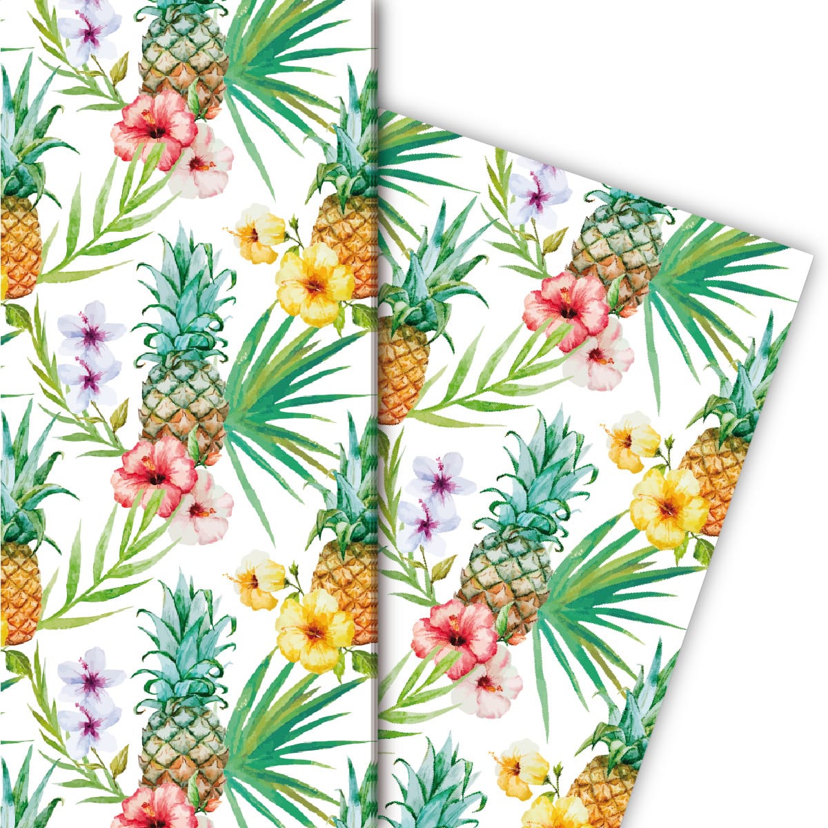 Kartenkaufrausch: Tropisches Sommer Geschenkpapier mit aus unserer Geburtstags Papeterie in multicolor