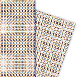 Kartenkaufrausch: Geometrisches Geschenkpapier mit Retro aus unserer Design Papeterie in orange