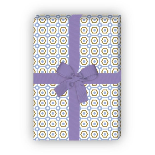 Kartenkaufrausch: Schönes Geschenkpapier mit Retro aus unserer Design Papeterie in hellblau