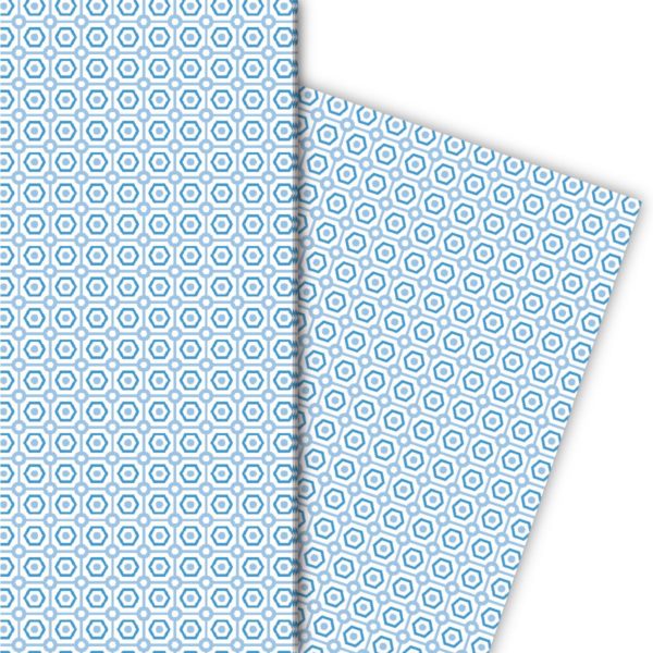 Kartenkaufrausch: Schönes Geschenkpapier mit Retro aus unserer Design Papeterie in blau