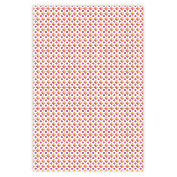 Kultiges Geschenkpapier mit Retro Muster, weiß, rosa, gelb