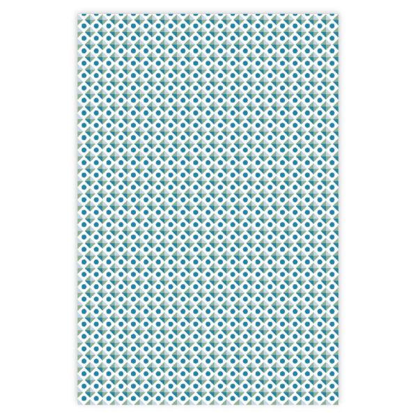 Kultiges Geschenkpapier mit Retro Muster, blau, grün
