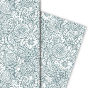 Kartenkaufrausch: Designer Geschenkpapier mit Blüten, aus unserer Geburtstags Papeterie in grün