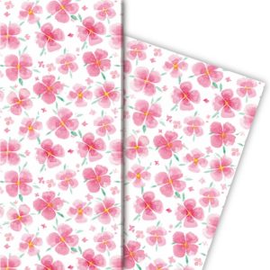 Kartenkaufrausch: Schönes rosa Glücks Geschenkpapier aus unserer florale Papeterie in rosa