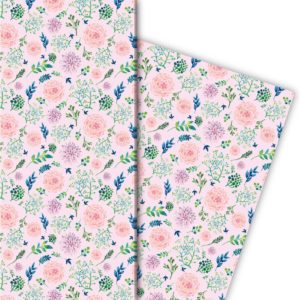 Kartenkaufrausch: Wunderschönes Blüten Geschenkpapier mit aus unserer florale Papeterie in rosa