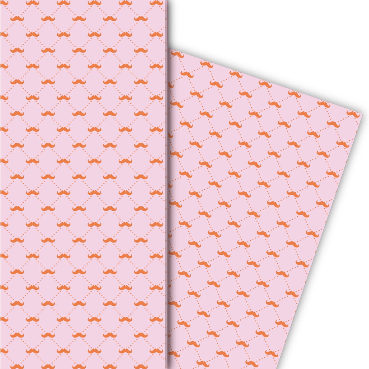 Kartenkaufrausch: Elegantes Herren Moustache Geschenkpapier aus unserer Männer Papeterie in rosa
