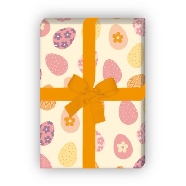 Kartenkaufrausch: Kunterbuntes Oster Geschenkpapier mit aus unserer Oster Papeterie in gelb