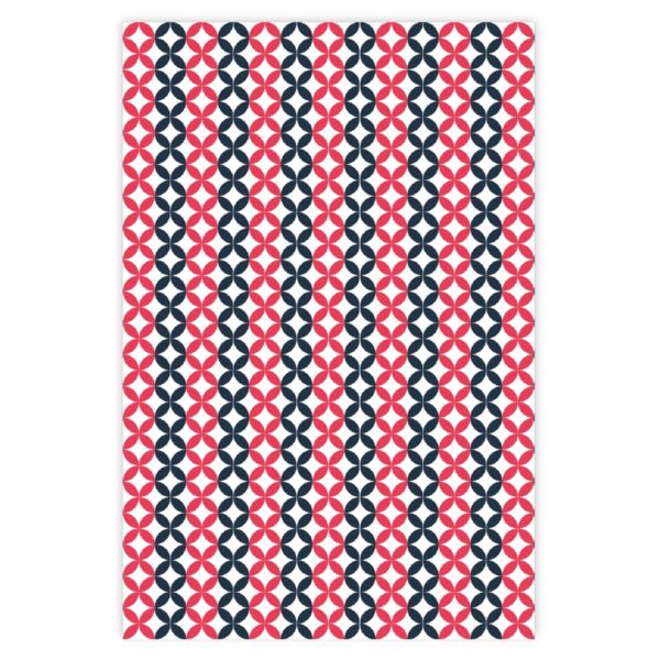 Modernes grafisches Geschenkpapier mit Kreis Muster, rot schwarz