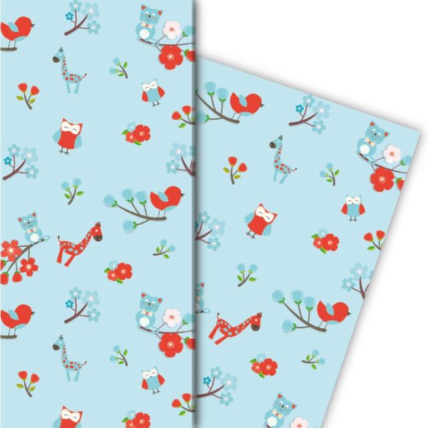 Kartenkaufrausch: Süßes Kinder/ Baby Geschenkpapier aus unserer Baby Papeterie in hellblau