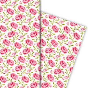 Kartenkaufrausch: Klassisches shabby chic Geschenkpapier aus unserer florale Papeterie in weiß