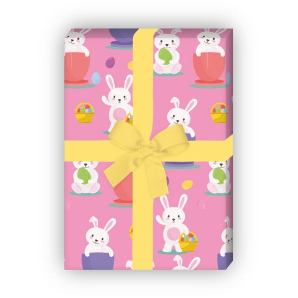Kartenkaufrausch: Süßes Oster Geschenkpapier mit aus unserer Oster Papeterie in rosa