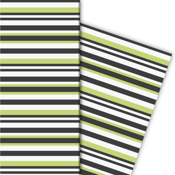 Kartenkaufrausch: Trend Designer Streifen Geschenkpapier aus unserer Design Papeterie in grün