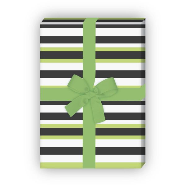 Kartenkaufrausch: Trend Designer Streifen Geschenkpapier aus unserer Design Papeterie in grün