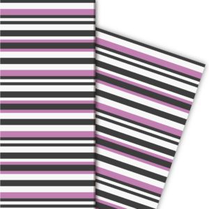 Kartenkaufrausch: Trend Designer Streifen Geschenkpapier aus unserer Design Papeterie in rosa