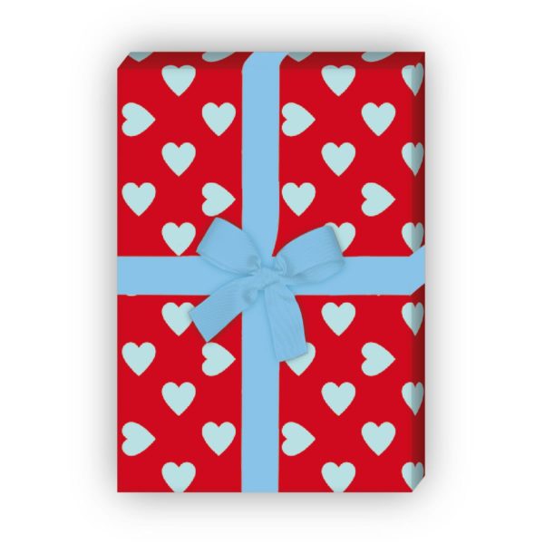 Kartenkaufrausch: Romantisches Geschenkpapier mit großen aus unserer Liebes Papeterie in rot