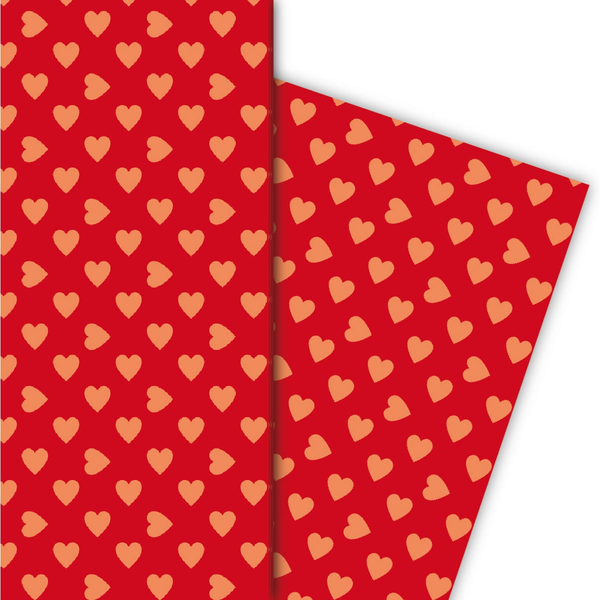 Kartenkaufrausch: Romantisches Geschenkpapier mit großen aus unserer Liebes Papeterie in orange