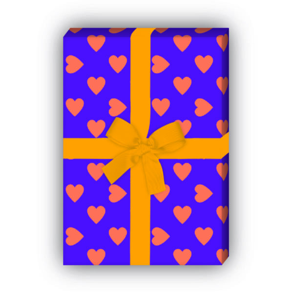 Kartenkaufrausch: Romantisches Geschenkpapier mit großen aus unserer Liebes Papeterie in orange