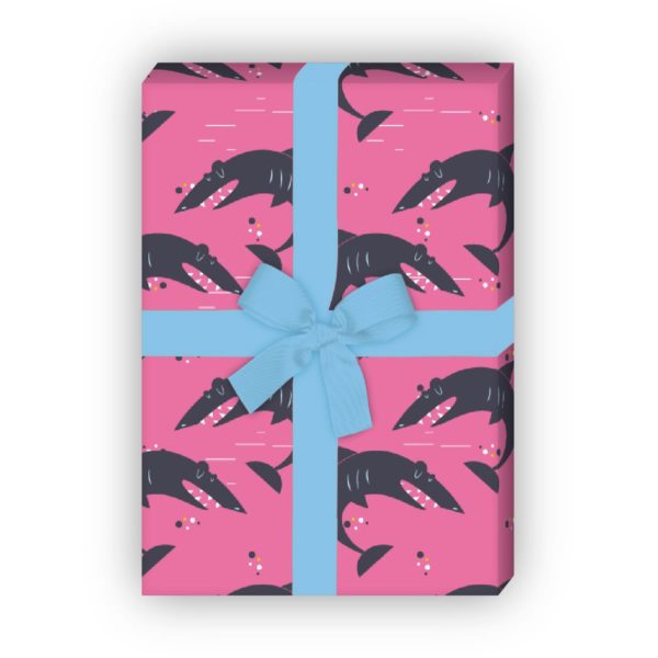 Kartenkaufrausch: Cooles Retro Geschenkpapier mit aus unserer Tier Papeterie in pink