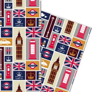 Hippes London Geschenkpapier mit englischen Symbolen