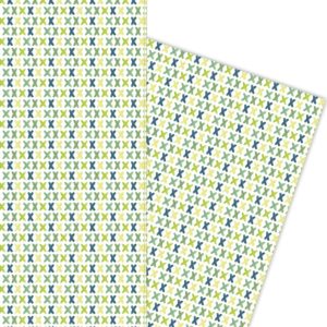 Das 1000 Küsse Geschenkpapier mit lauter kleinen x in grün