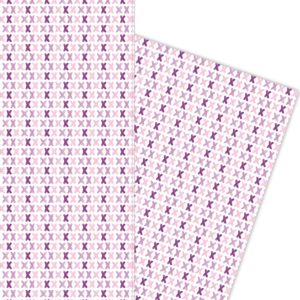 Das 1000 Küsse Geschenkpapier mit lauter kleinen x in lila