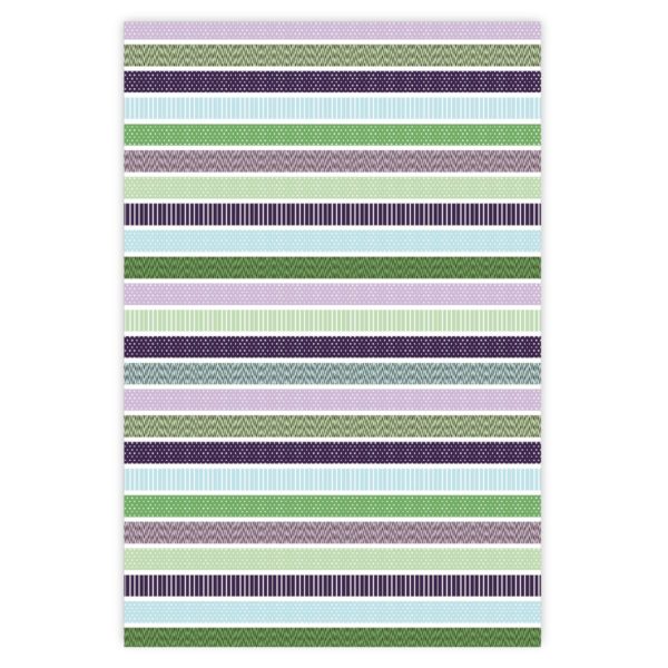 Schickes Muster Streifen Geschenkpapier in lila grün