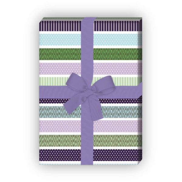 Kartenkaufrausch: Schickes Muster Streifen Geschenkpapier aus unserer Design Papeterie in lila