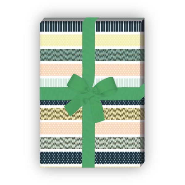 Kartenkaufrausch: Schickes Muster Streifen Geschenkpapier aus unserer Design Papeterie in gelb