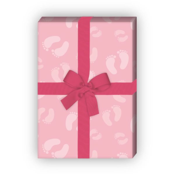 Kartenkaufrausch: Süßes Baby Mädchen Geschenkpapier aus unserer Baby Papeterie in rosa