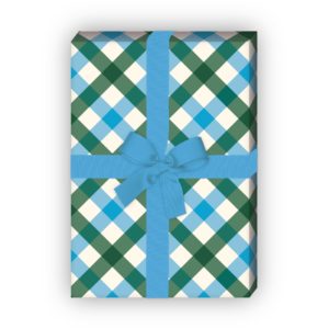 Kartenkaufrausch: Hübsches Tischdecken Karo Geschenkpapier aus unserer Design Papeterie in hellblau