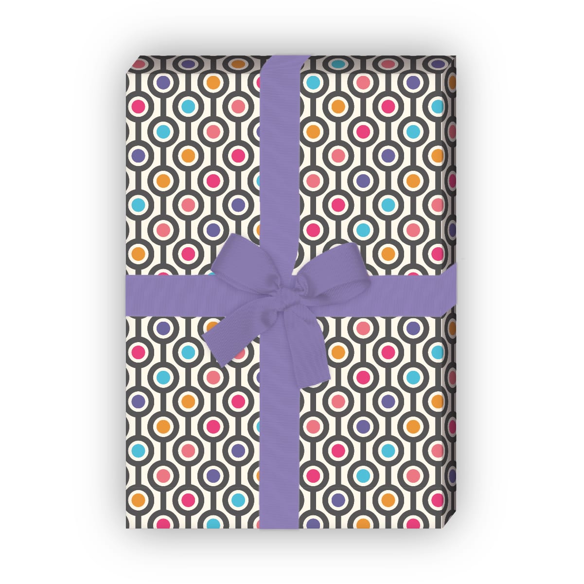 Kartenkaufrausch: Cooles Retro Punkte Geschenkpapier aus unserer Geburtstags Papeterie in pink