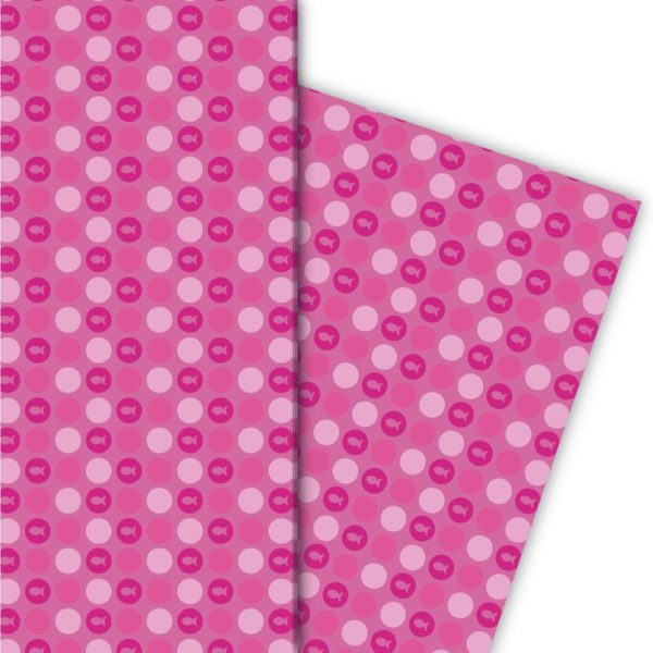 Kartenkaufrausch: Schönes Punkte Geschenkpapier mit aus unserer Firmungs Papeterie in rosa