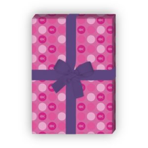 Kartenkaufrausch: Schönes Punkte Geschenkpapier mit aus unserer Firmungs Papeterie in rosa