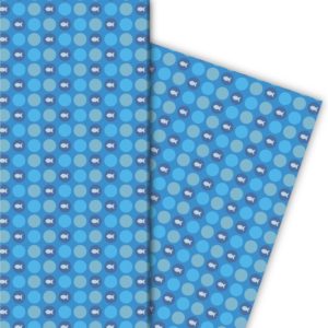 Kartenkaufrausch: Schönes Punkte Geschenkpapier mit aus unserer Firmungs Papeterie in blau