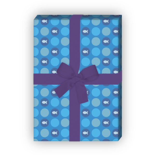 Kartenkaufrausch: Schönes Punkte Geschenkpapier mit aus unserer Firmungs Papeterie in blau
