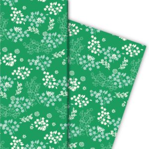 Kartenkaufrausch: Zartes Geschenkpapier mit feinen aus unserer florale Papeterie in grün