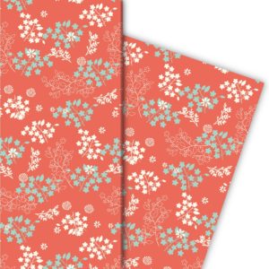 Kartenkaufrausch: Zartes Geschenkpapier mit feinen aus unserer florale Papeterie in rot
