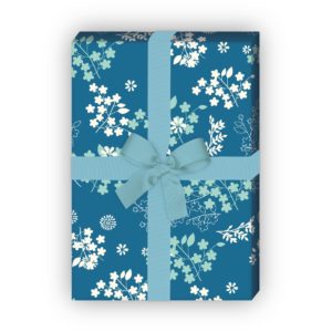 Kartenkaufrausch: Zartes Geschenkpapier mit feinen aus unserer florale Papeterie in blau