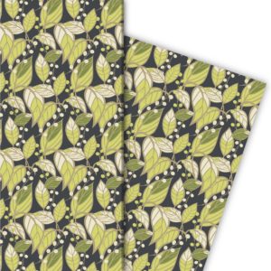 Kartenkaufrausch: Frühlings Geschenkpapier mit Maiglöckchen aus unserer florale Papeterie in grün